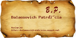 Balassovich Patrícia névjegykártya